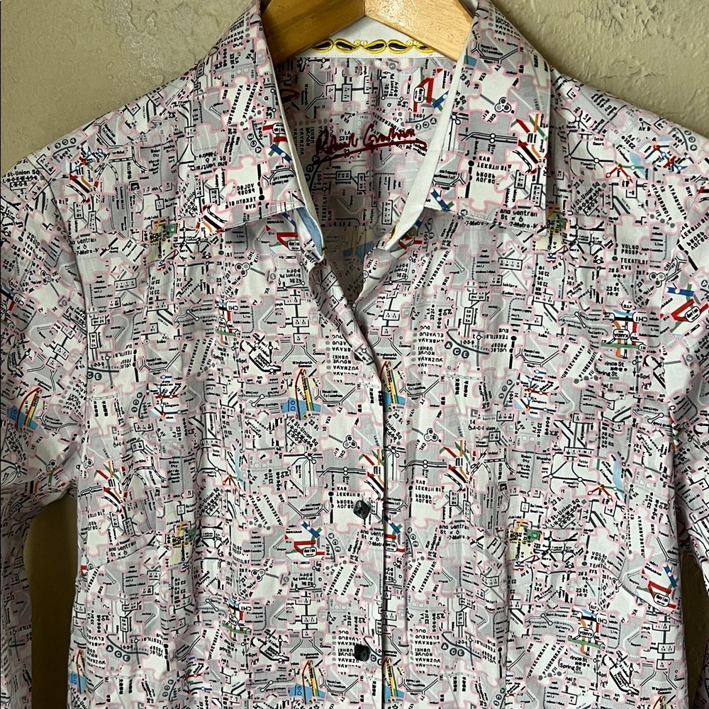 Robert Graham collared map button down shirt - image 3